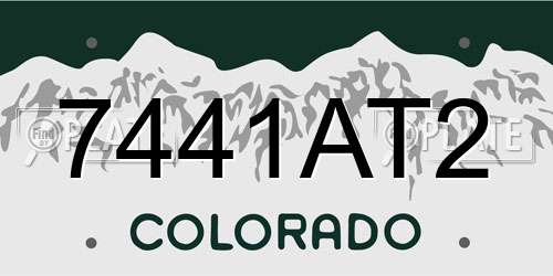 7441AT2 Colorado License Plate