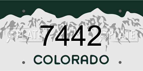 7442 Colorado License Plate