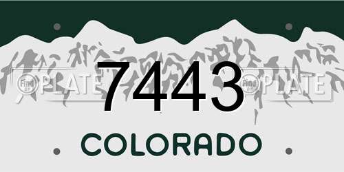 7443 Colorado License Plate