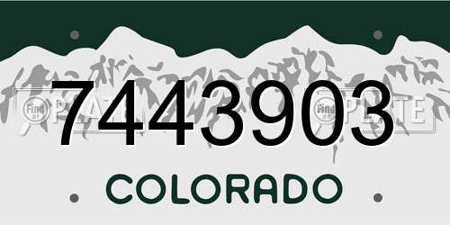 7443903 Colorado License Plate