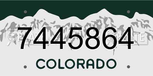 7445864 Colorado License Plate