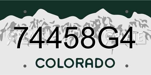 74458G4 Colorado License Plate