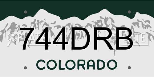 744DRB Colorado License Plate