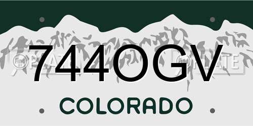 744OGV Colorado License Plate