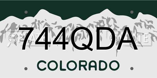 744QDA Colorado License Plate