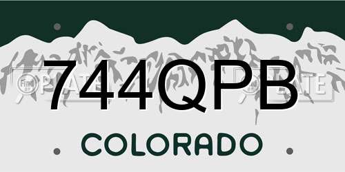 744QPB Colorado License Plate