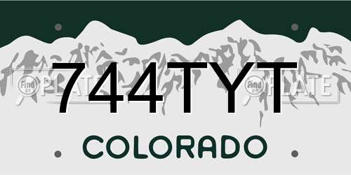 744TYT Colorado License Plate