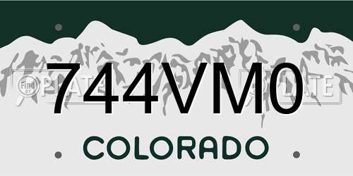 744VM0 Colorado License Plate