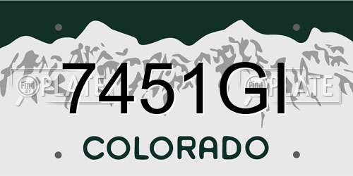 7451GI Colorado License Plate