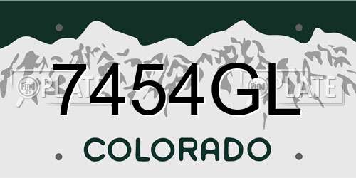7454GL Colorado License Plate