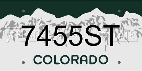 7455ST Colorado License Plate