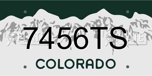 7456TS Colorado License Plate