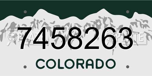 7458263 Colorado License Plate