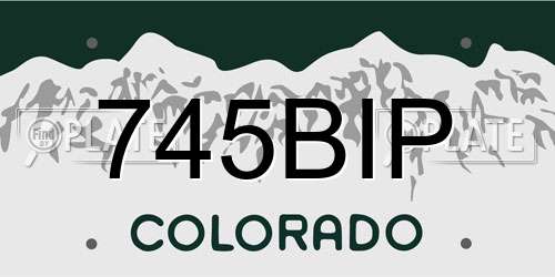 745BIP Colorado License Plate
