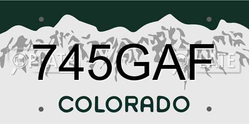 745GAF Colorado License Plate