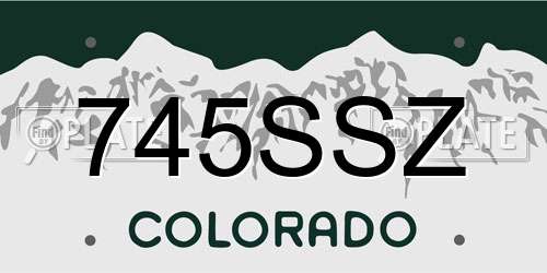 745SSZ Colorado License Plate