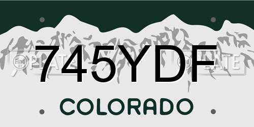 745YDF Colorado License Plate