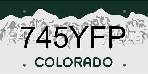 745YFP Colorado License Plate