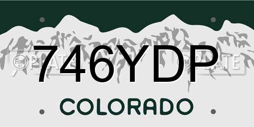 746YDP Colorado License Plate