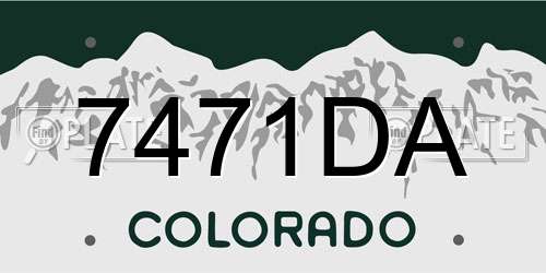 7471DA Colorado License Plate