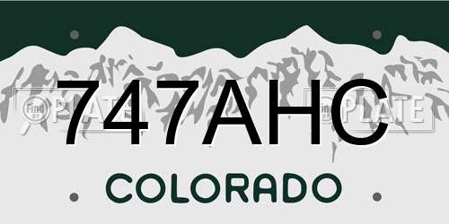 747AHC Colorado License Plate