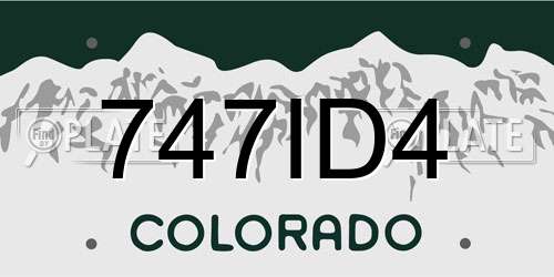 747ID4 Colorado License Plate