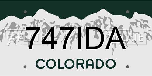 747IDA Colorado License Plate