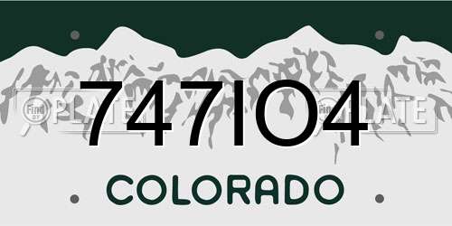 747IO4 Colorado License Plate