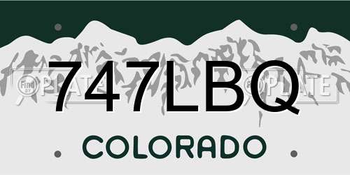 747LBQ Colorado License Plate