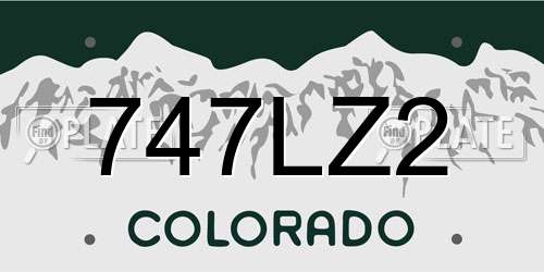 747LZ2 Colorado License Plate