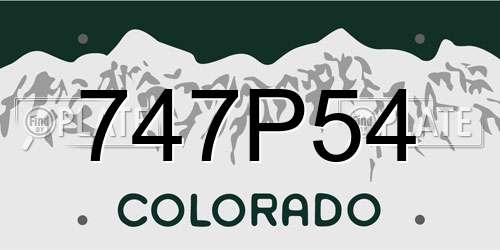747P54 Colorado License Plate