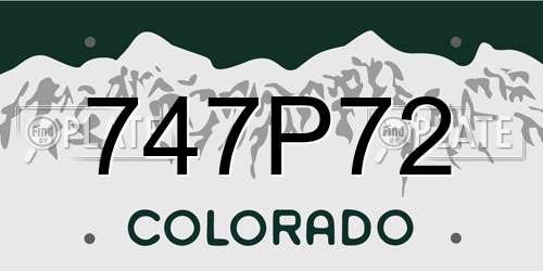 747P72 Colorado License Plate