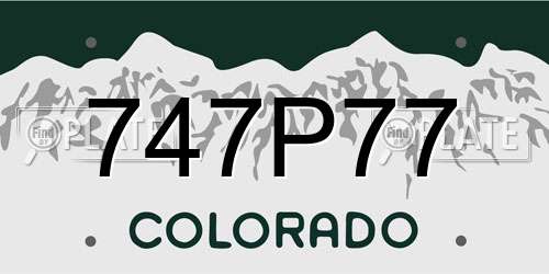 747P77 Colorado License Plate