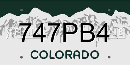747PB4 Colorado License Plate