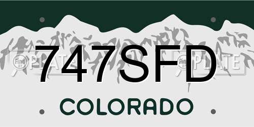 747SFD Colorado License Plate