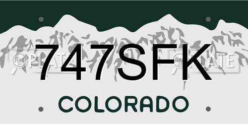747SFK Colorado License Plate