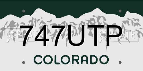 747UTP Colorado License Plate