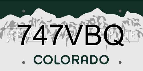 747VBQ Colorado License Plate