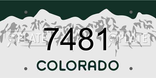 7481 Colorado License Plate