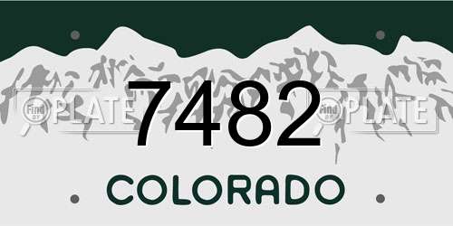 7482 Colorado License Plate