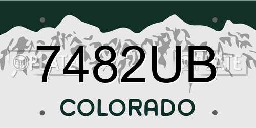 7482UB Colorado License Plate