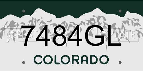 7484GL Colorado License Plate