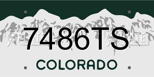 7486TS Colorado License Plate