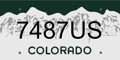 7487US Colorado License Plate