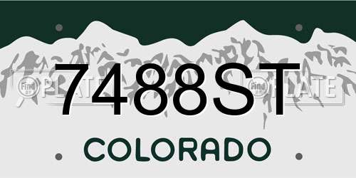 7488ST Colorado License Plate