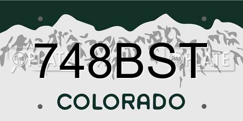 748BST Colorado License Plate