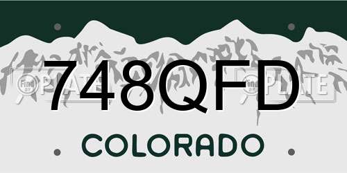 748QFD Colorado License Plate