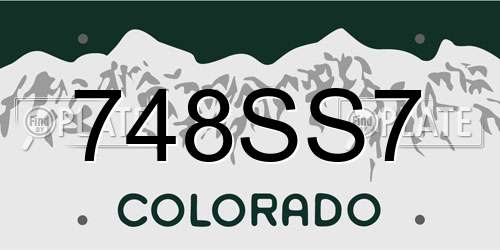 748SS7 Colorado License Plate
