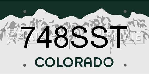 748SST Colorado License Plate