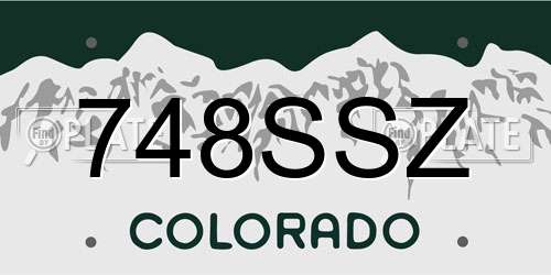 748SSZ Colorado License Plate
